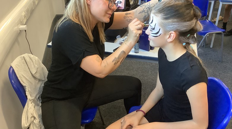 Images of the cast of Madagascar Jr school drama club performance