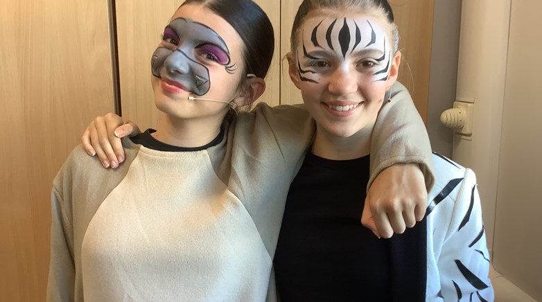 Images of the cast of Madagascar Jr school drama club performance