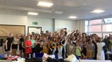 Images of the cast of Madagascar Jr school drama club performance