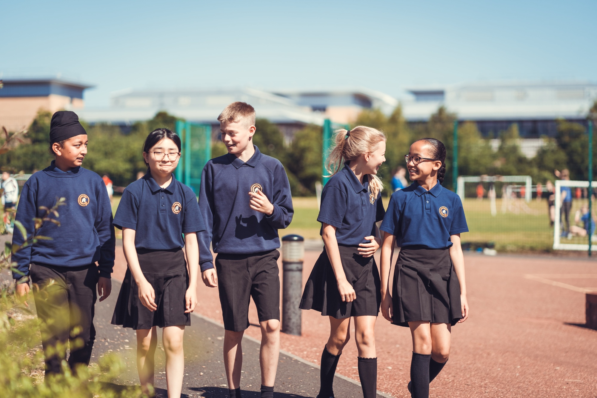 Children walking together in the playground
